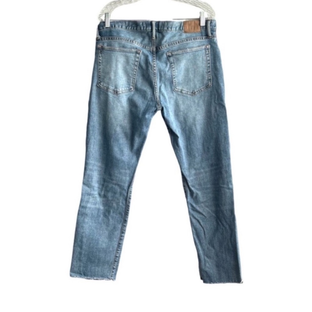 GAP 1969 Mens Slim Jeans Distressed Raw Hem Denim Blue 30L  Waist 34 - Picture 3 of 9